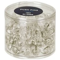 Box Of 200 Transparent Push Pins