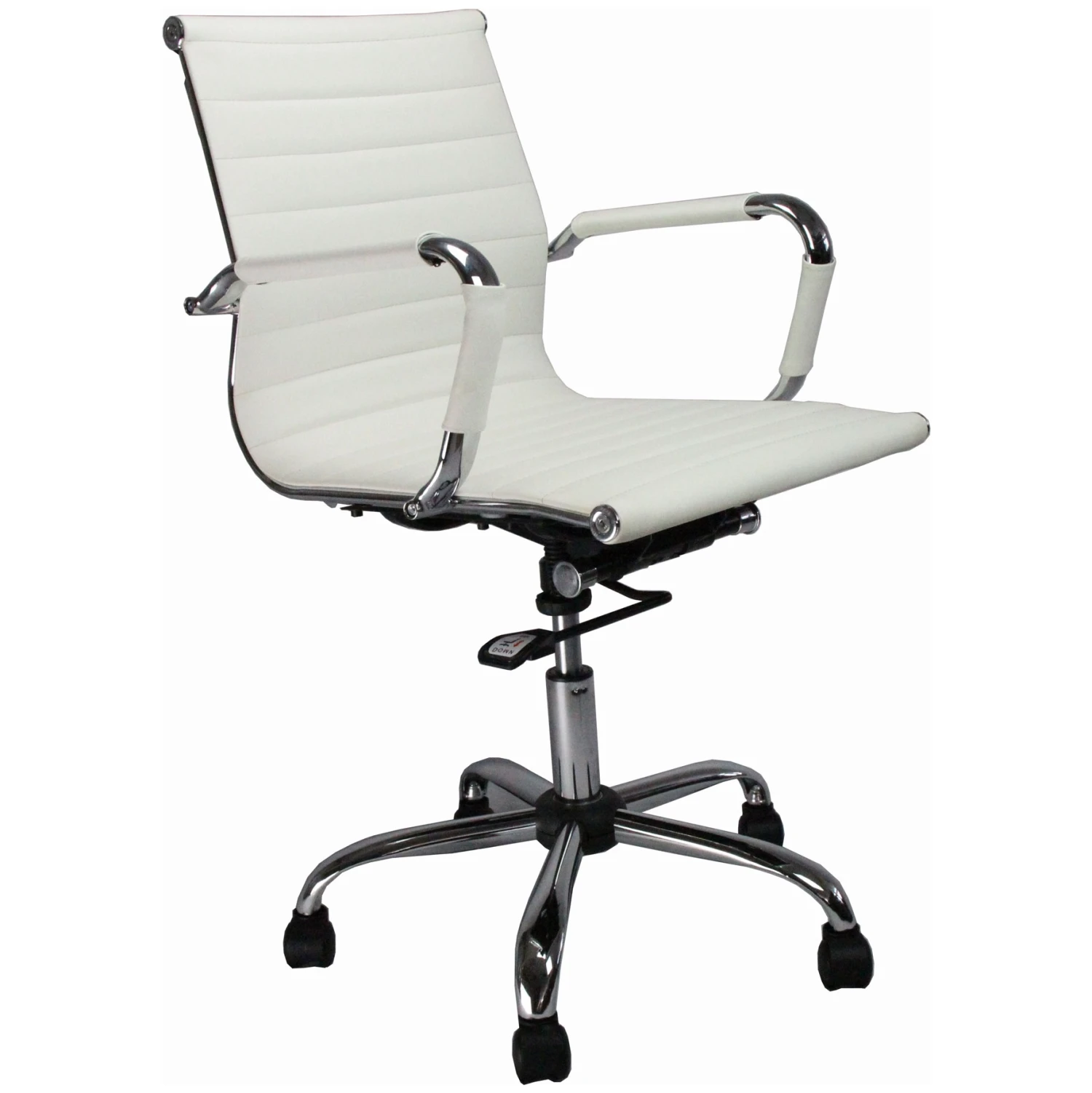 Reflex White Leather Effect Swivel Chair