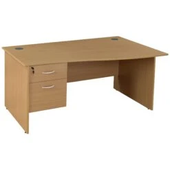 NEXT DAY Solar Wave Panel End Desks With Single Fixed Pedestal