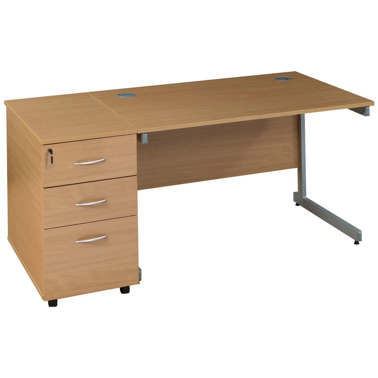 Solar Cantilever Rectangular Desks With Desk High Pedestal