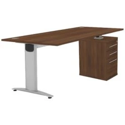 Protocol IBeam Rectangular Desk With High Pedestal