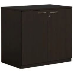Next Day Eclipse Black Desk High Cupboards