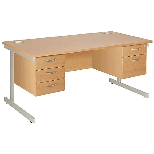 Commerce II Rectangular Desk With Double Fixed Pedestals