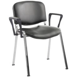 ISO Lexaire Vinyl Conference Armchairs Chrome Frame