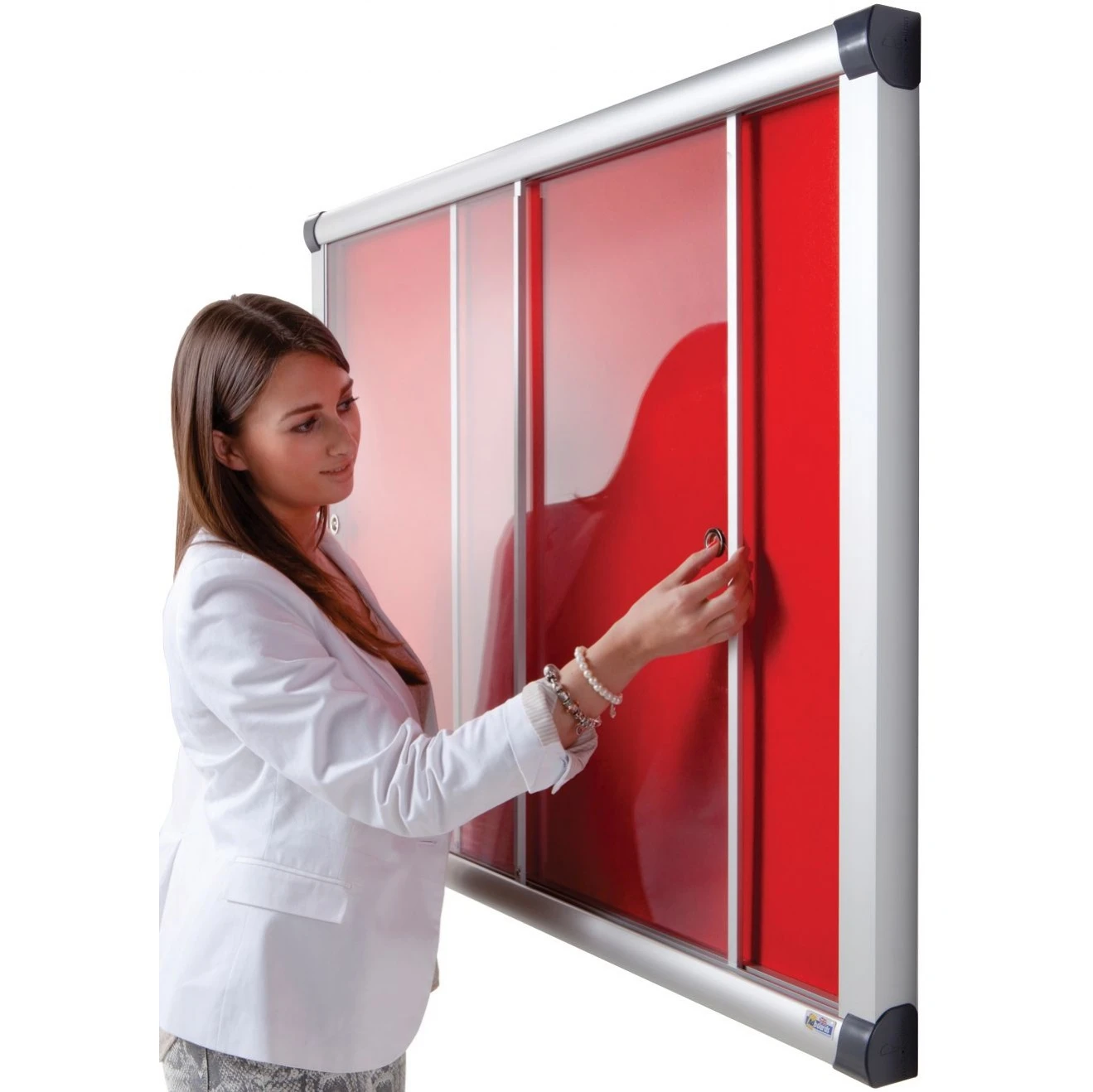 Eco-Sound Acrylic Sliding Door Tamperproof Blazemaster Noticeboards