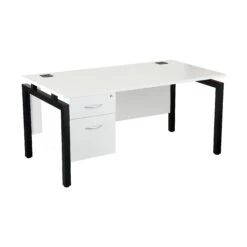 NEXT DAY Karbon K4 Rectangular Bench Desks With Single Fixed Pedestal