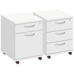 NEXT DAY Commerce II White Low Mobile Pedestals