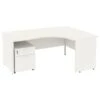 Next Day Vogue White Ergonomic Panel End Desks With Mobile Pedestal