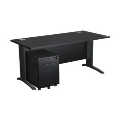 Next Day Karbon K5 IT Desks With 3 Drawer Mobile Metal Pedestal