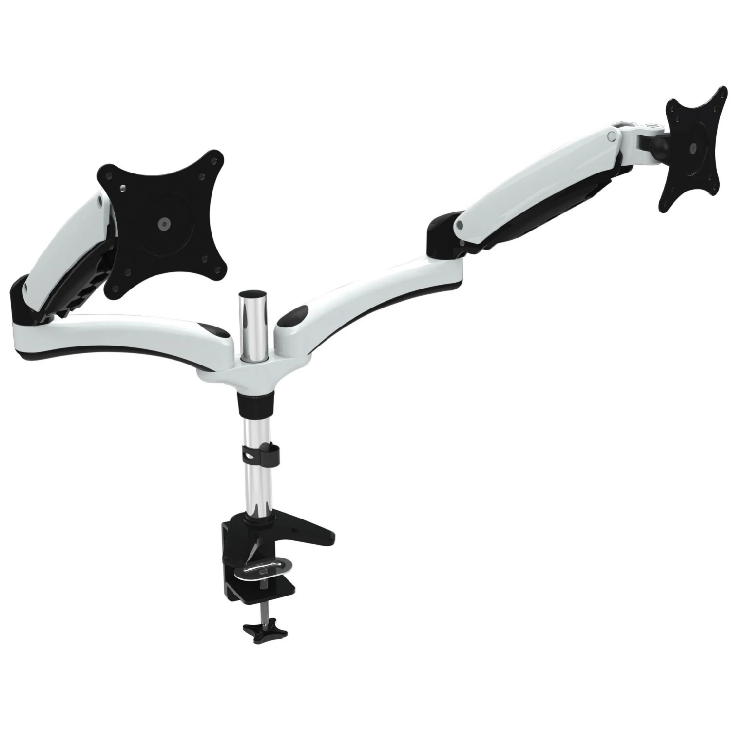 NEXT DAY Karbon S2 White Dual Monitor Arms