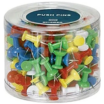 Box Of 200 Coloured Push Pins