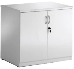 White Lumina High Gloss Double Door Cupboard