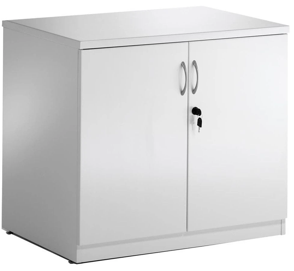 White Lumina High Gloss Double Door Cupboard