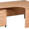 Karbon K2 Ergonomic Panel End Office Desks With Tall Under Desk Pedestal