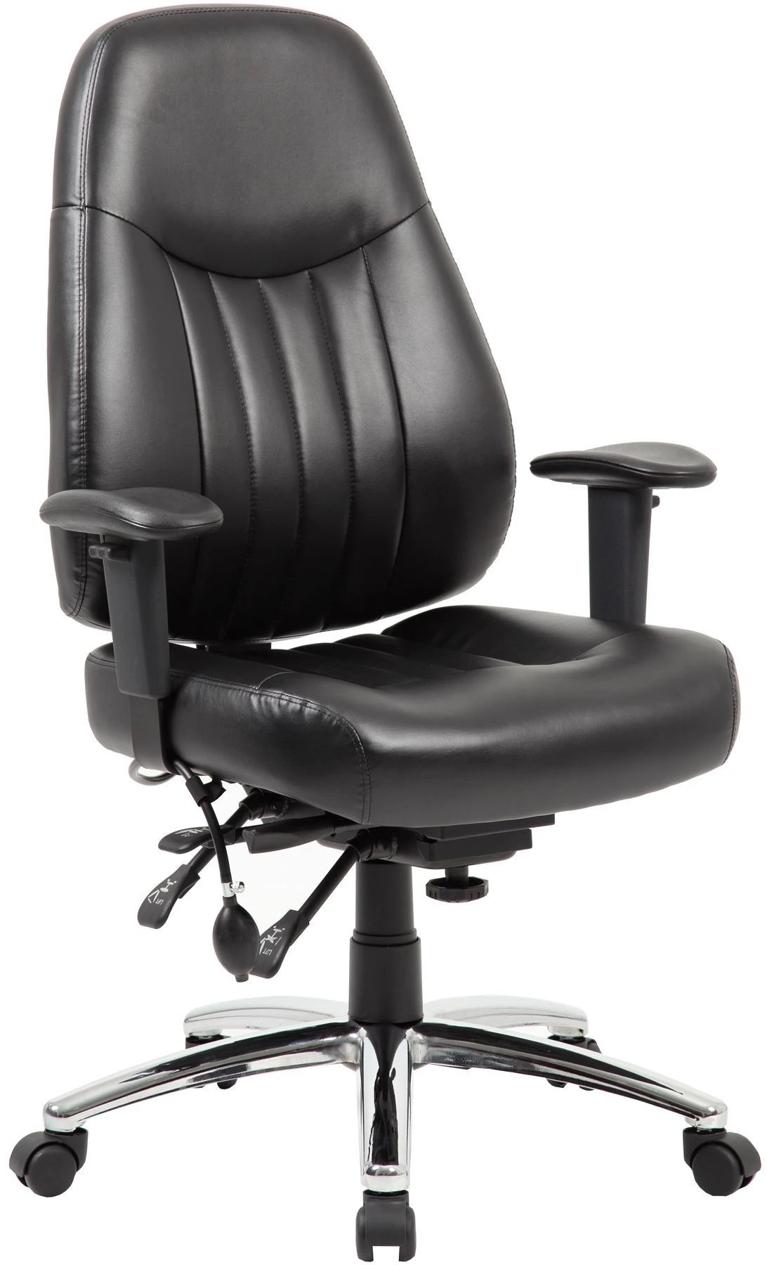 Alpha 24 Hour Black Leather Task Chairs