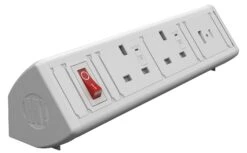 Desktop Power Module With 2 Power Sockets With 1 USB A And 1 USB C Fast Charge Sockets