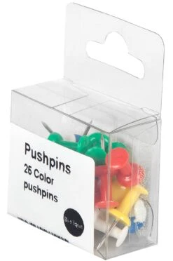 Box Of 25 Coloured Push Pins