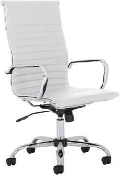 Chase White Bonded Leather High Back Office Chair